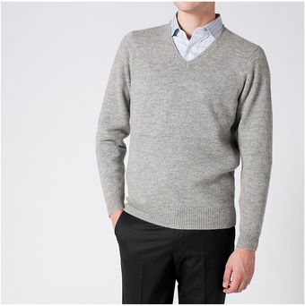Uniqlo Lambswool V- Neck Sweater - Lyst
