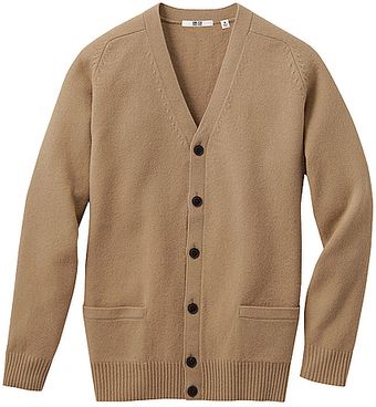 Uniqlo Lambswool V- Neck Cardigan - Lyst