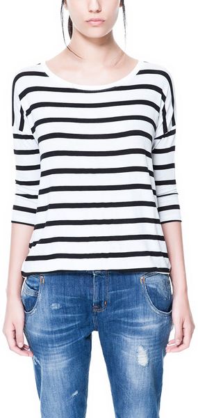Zara Classic Striped T-Shirt - Lyst