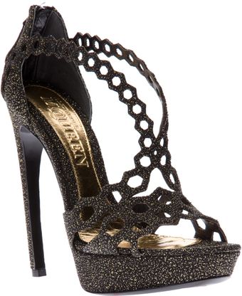 Alexander McQueen Perforated Strap Sandal - Lyst