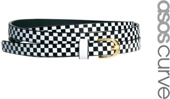 Asos Curve Super Skinny Waist Belt with Checkerboard Print - Lyst