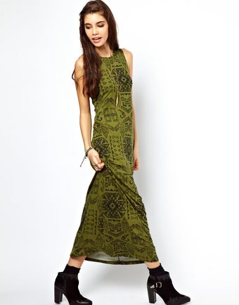 Asos Maxi Dress in Egyptian Tribal Print - Lyst
