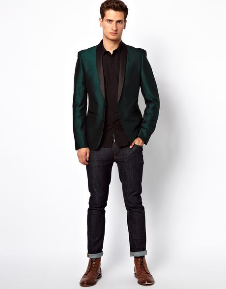 Asos Slim Fit Suit Jacket in Tonic in Green for Men | Lyst