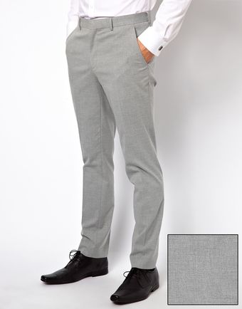 Asos Skinny Fit Suit Trousers in Grey - Lyst