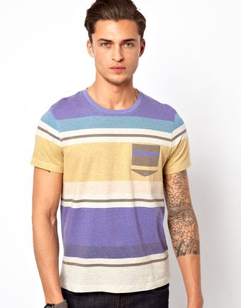 Asos Stripe Tshirt with Pocket - Lyst