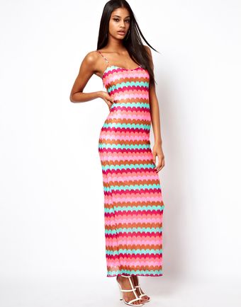 Asos Zig Zag Maxi Dress - Lyst