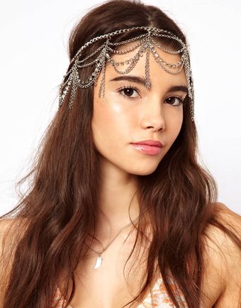 Asos Hanging Crystal and Chain Hairband - Lyst