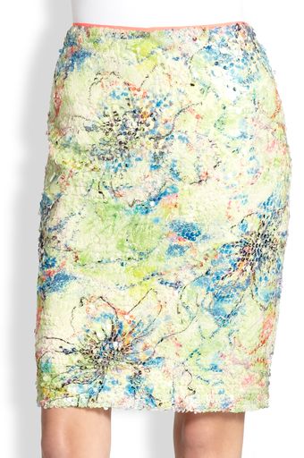 Elie Tahari Sequin Vera Skirt - Lyst