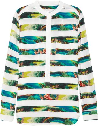Equipment Ava Printed Washedsilk Top - Lyst