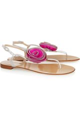 Giuseppe Zanotti Satin Rosetteembellished Leather Sandals