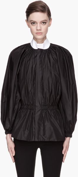 Givenchy Black Pleated Puffed Silk Taffeta Jacket - Lyst