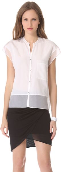 Helmut Lang Paneled Button Shirt - Lyst