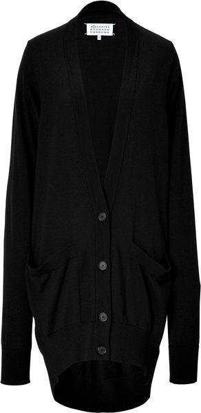Maison Martin Margiela Wool Extra Long Cardigan - Lyst