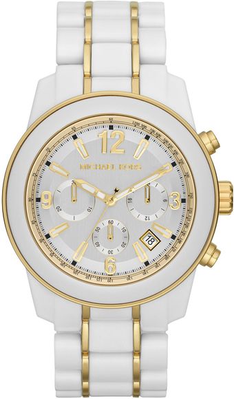 Michael Kors Midsize White Acetate Preston Chronograph Watch - Lyst