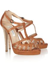Oscar de la Renta Lele Leather Platform Sandals