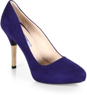 Prada Suede Pumps - Lyst