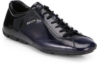 Prada Bicolor Spazzolato Laceup Sneakers - Lyst