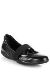  Mary Jane Elasticized Leather Flats