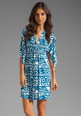 Rachel Pally Mini Caftan Dress in Blue - Lyst