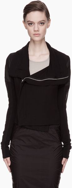 Rick Owens Black Leather trimmed Gold Medallion Biker Jacket - Lyst