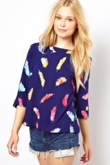 Sugarhill Smock Top in Feather Print