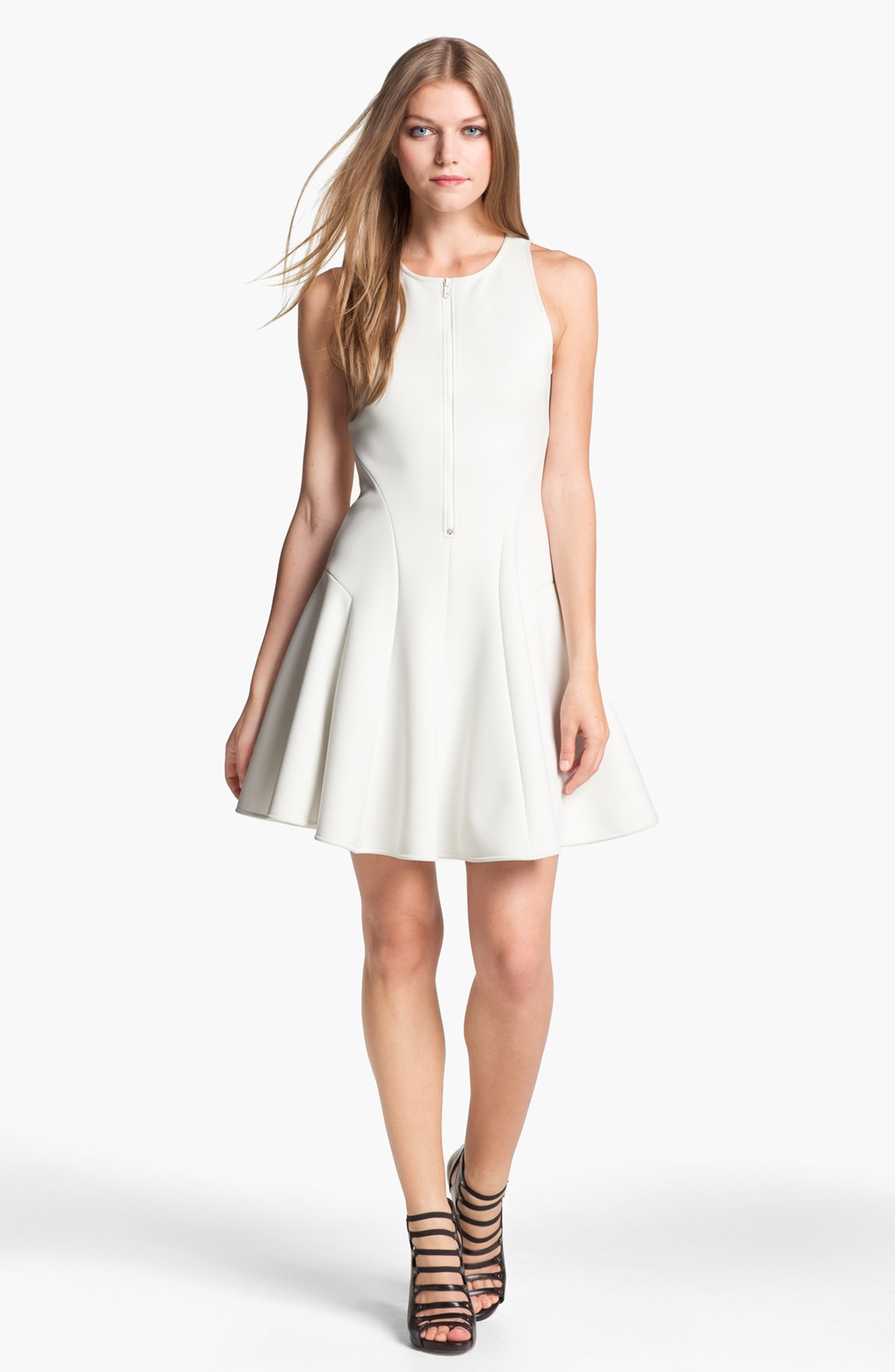 Theory Cella Fit Flare Dress in White