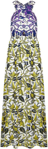 Topshop Purple Foliage Maxi Cover Up - Lyst