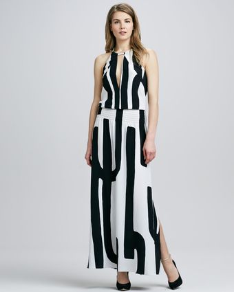 Tracy Reese Halter Printed Maxi Dress - Lyst