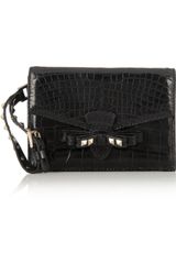 Valentino Studded Alligator Wristlet Clutch