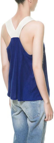 Zara Top with Contrasting Straps - Lyst