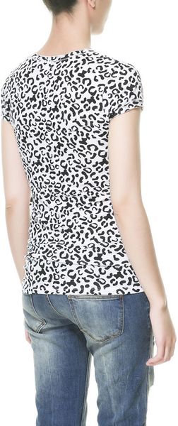 Zara Printed Tshirt - Lyst