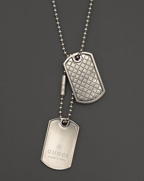 Gucci Sterling Silver Dogtag Necklace 235 in Silver for ...