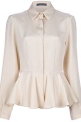 Alexander McQueen Peplum Silk Blouse