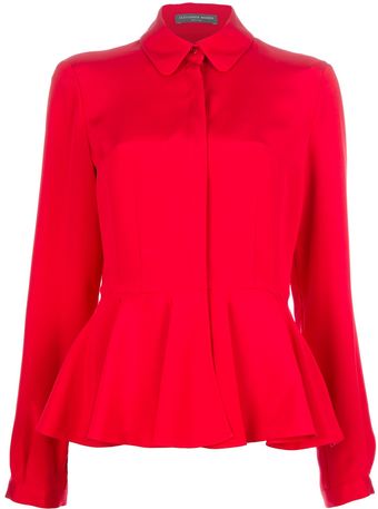 Alexander McQueen Peplum Shirt - Lyst