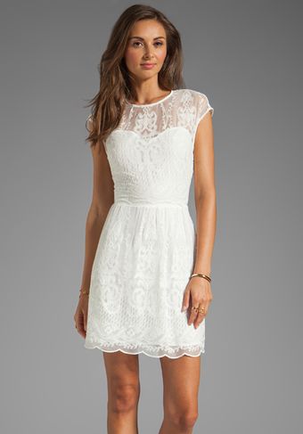Dolce Vita Kloey Silk Embroidery Dress in White - Lyst