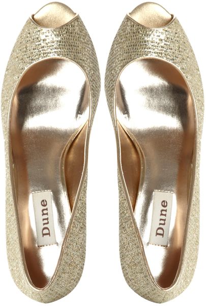 dune gold glitter heels