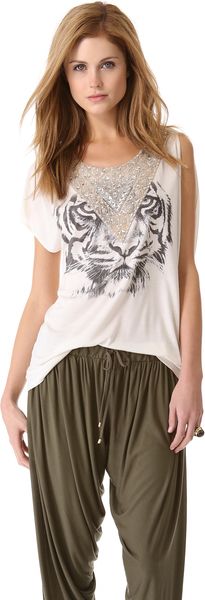 Haute Hippie Embellished Tiger Tee - Lyst