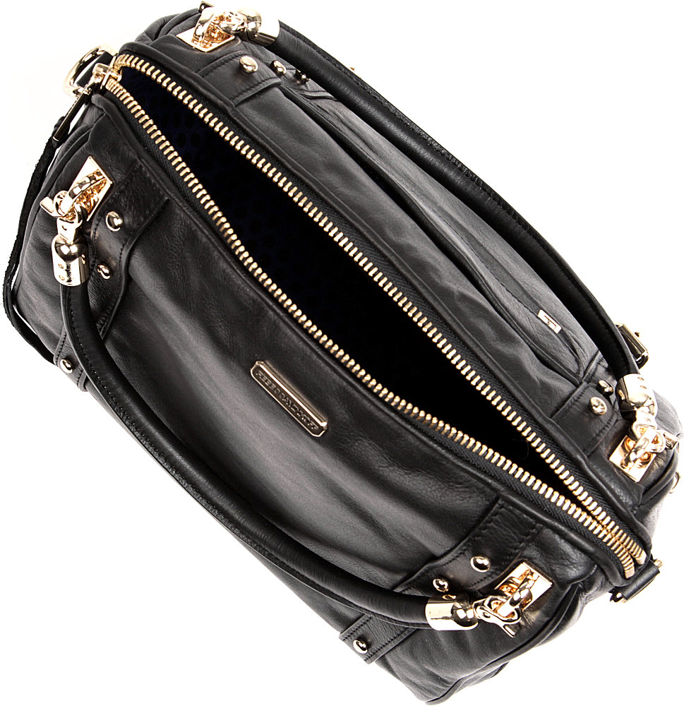 Rebecca Minkoff Cupid Leather Crossbody Bag in Black (black/gold) | Lyst