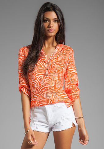 Trina Turk Zebra Stampede Gauze Adalea Top in Orange - Lyst