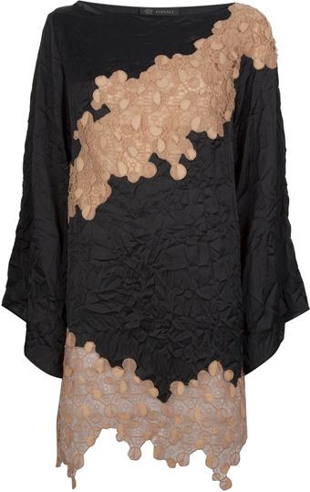 Versace Lace Long Sleeved Dress - Lyst