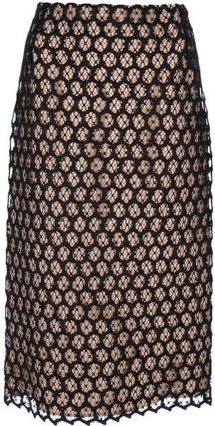 Alexander McQueen Honeycomb Netted Pencil Skirt - Lyst