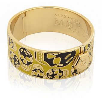 Alexander McQueen  Medium Enamelled Skull Bangle - Lyst