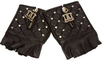 DSquared2 Quilted Fingerless Leather Gloves - Lyst