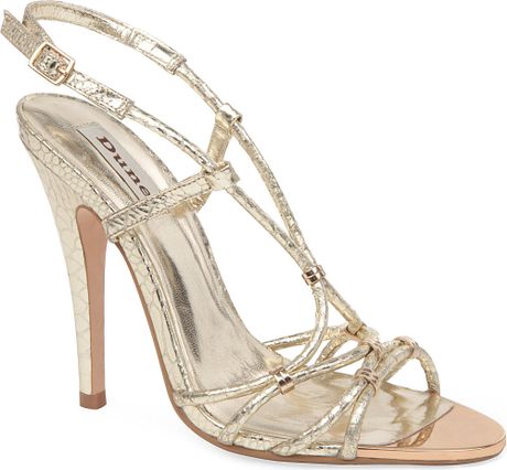 Dune Heather Leather Sandals in Gold (gold-leather) | Lyst