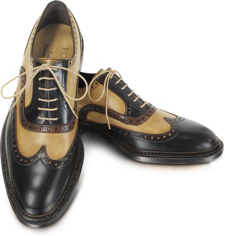 wingtip two tone shoes