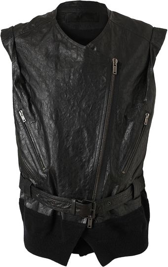Haider Ackermann Cracked Leather Gilet - Lyst