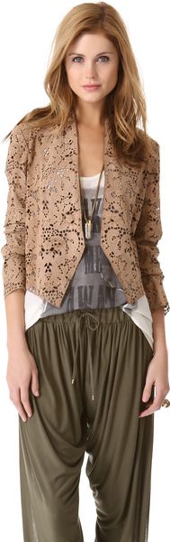 Haute Hippie Laser Cut Suede Jacket - Lyst