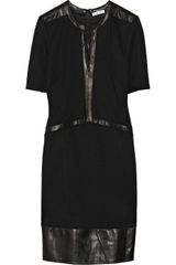 Helmut Lang Motion Leathertrimmed Stretchknit Dress