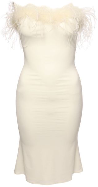 Jane Norman Feather Trim Dress - Lyst