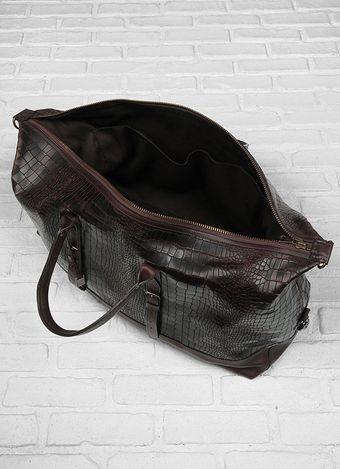 John Varvatos Stamped Croc Duffle - Lyst